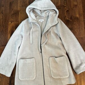 Nordstrom Women’s Fuzzy Full Zip Coat in Blonde, Size Medium